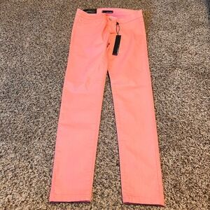 Flying Monkey Women Pink Skinny Jeans Pants Sz 3 Shiny Metallic Twill New w Tags